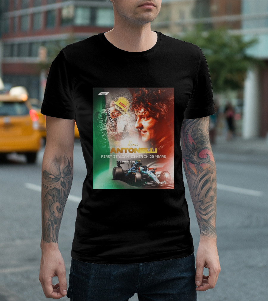 F1 Kimi Antonelli First Italian Winner In 20 Years T-Shirt