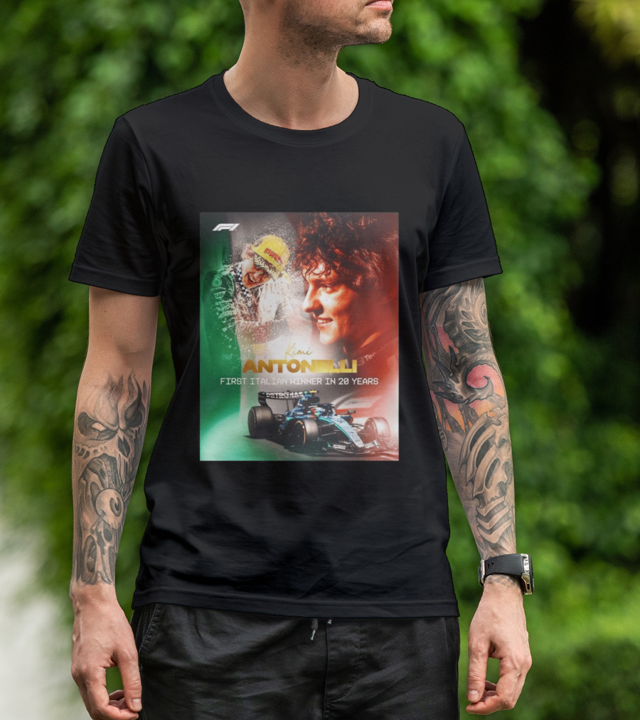F1 Kimi Antonelli First Italian Winner In 20 Years T-Shirt