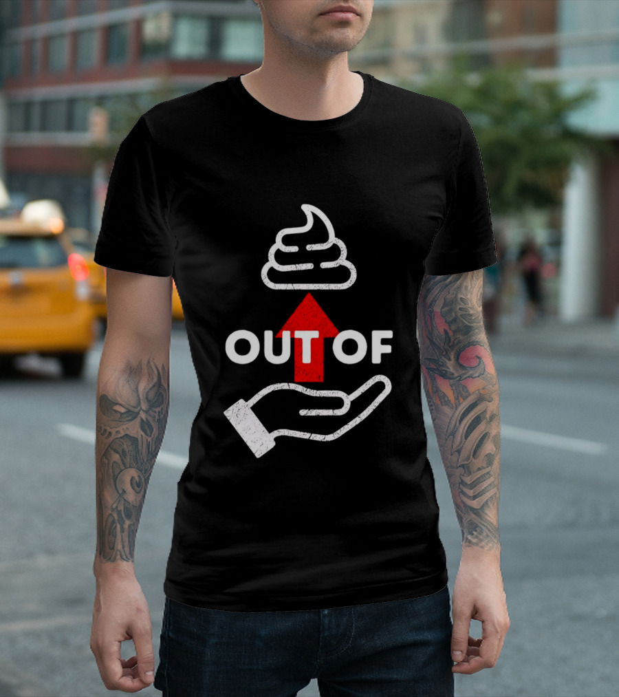 Poop Emoji Hand Gesture Out Of Luck Up Arrow T-Shirt