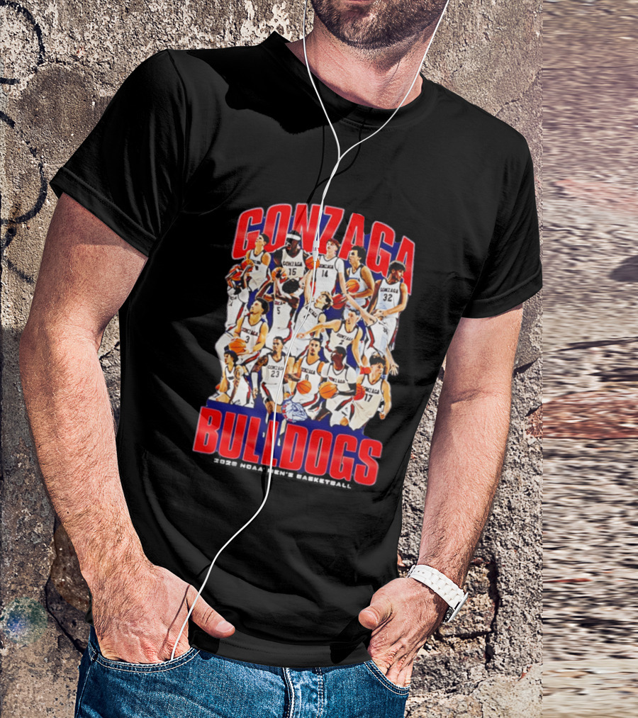 Gonzaga Bulldogs Men's Basketball March Madness 2026 Team Collage T-Shirt