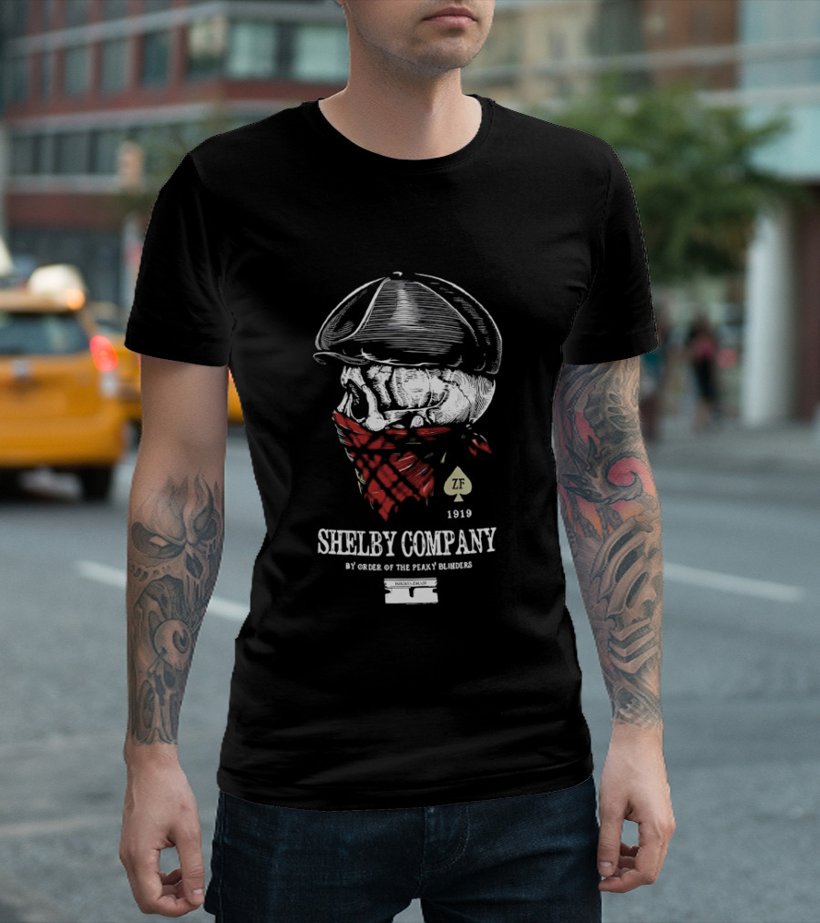 Shelby Company 1919 By Order Of The Peaky Blinders Spade Skull Bandana T-Shirt