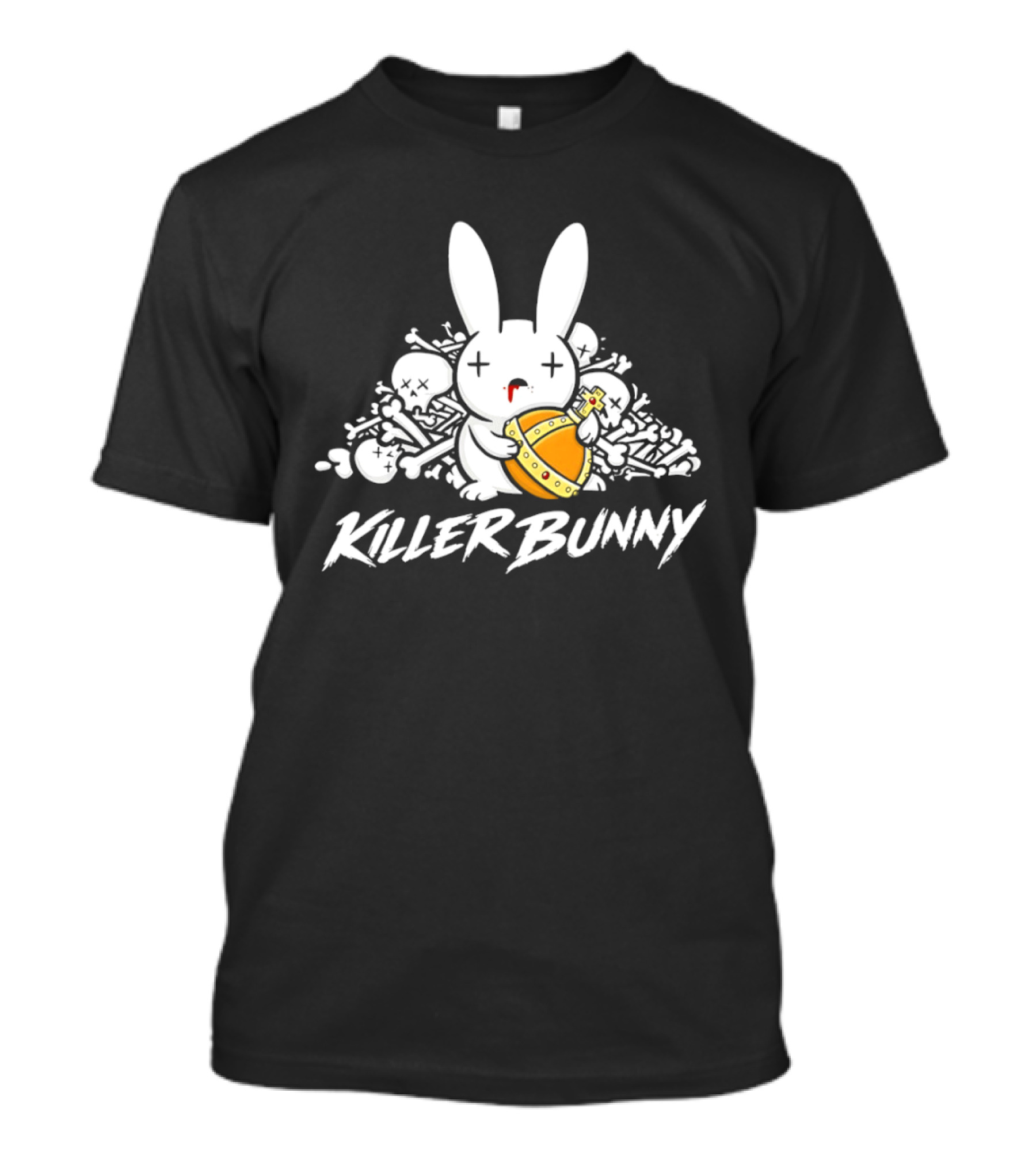Killer Bunny Cuddly Rabbit With Sword Amidst Bones T-Shirt