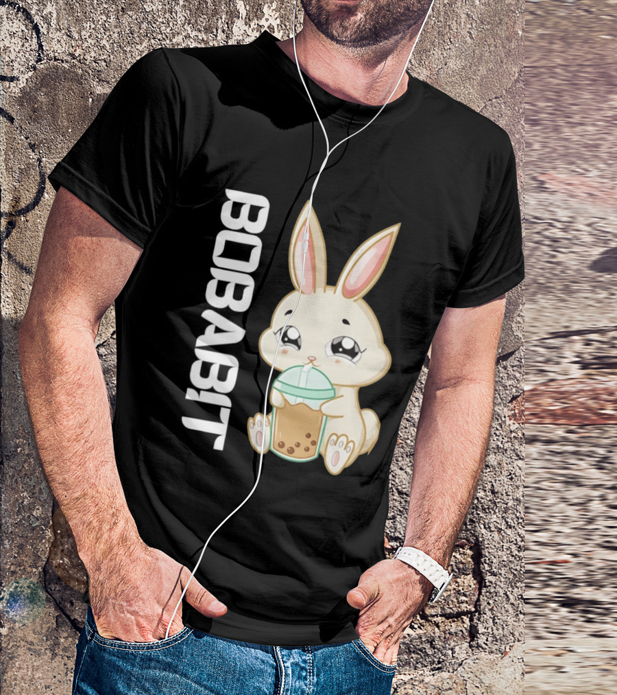 Bobabbit Cute Bunny Drinking Boba Tea T-Shirt