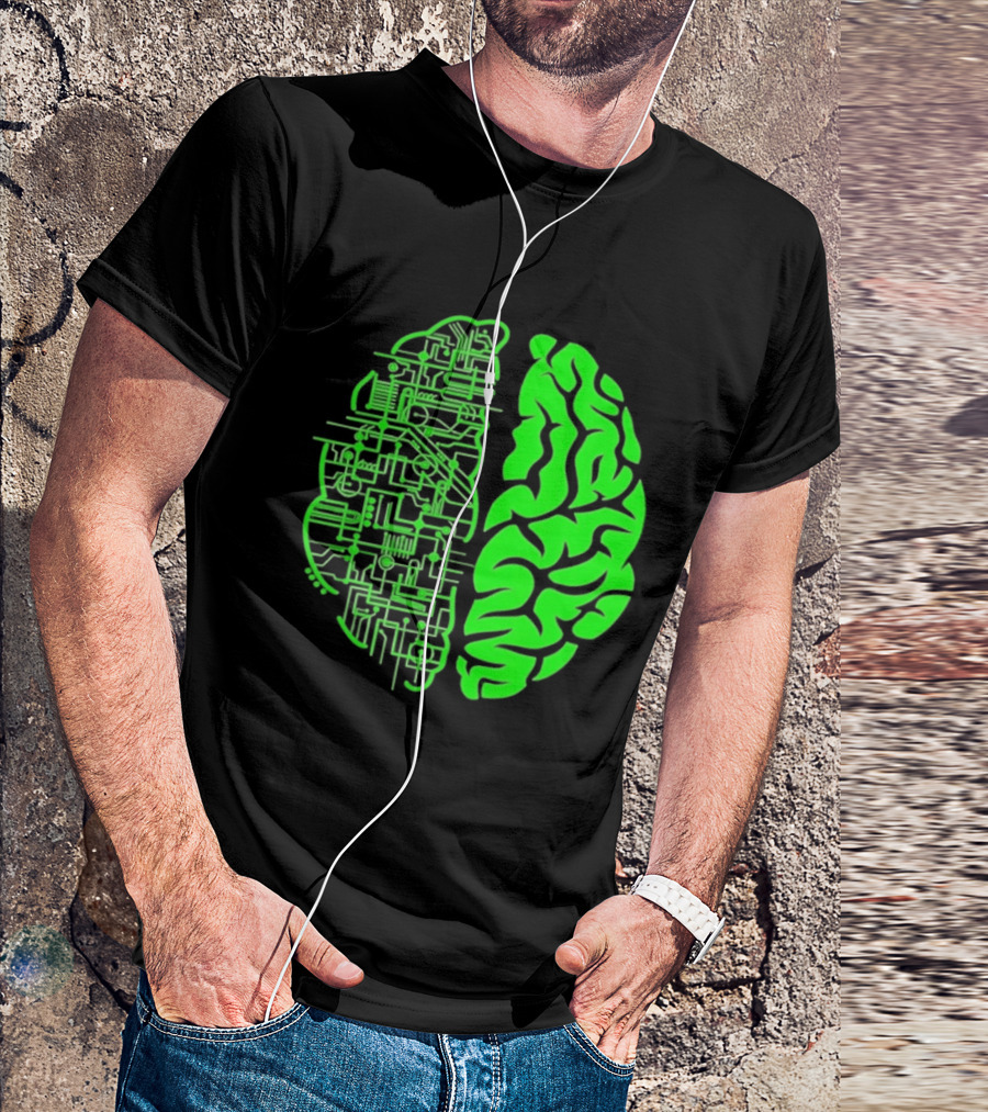 Mind Vs Machine Circuitry Brain Dual Personality T-Shirt