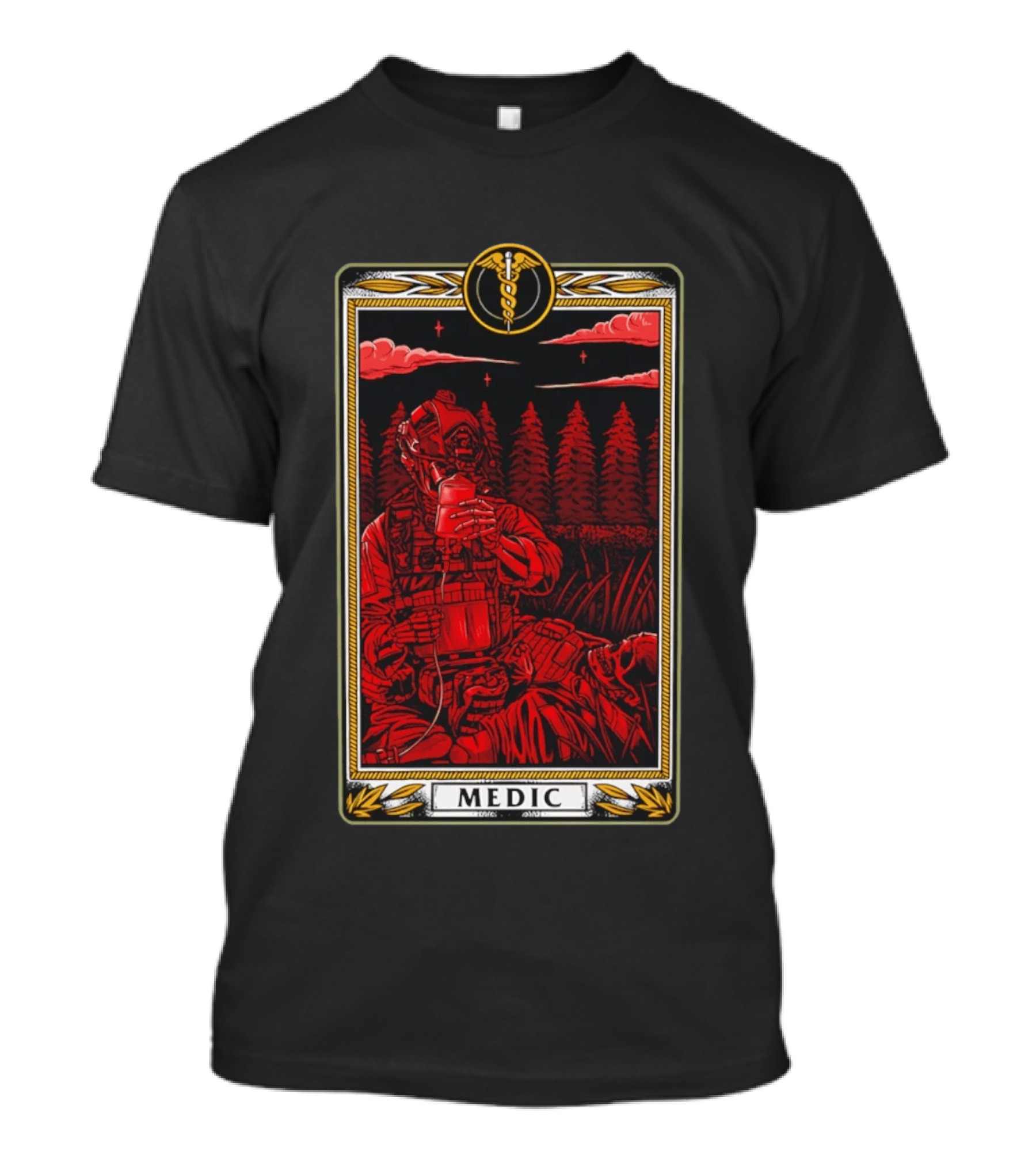 Medic Skeleton Soldier Tactical Card T-Shirt