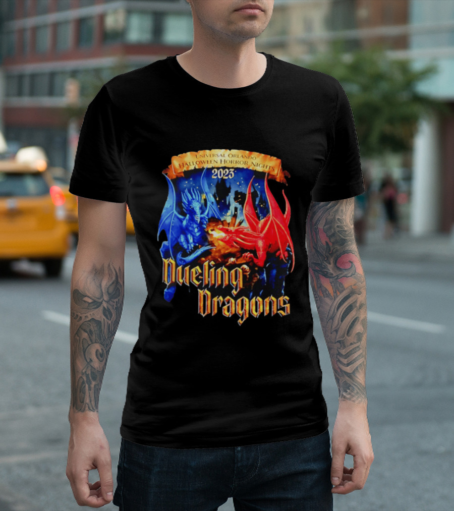 Universal Orlando Halloween Horror Nights 2023 Dueling Dragons T-Shirt