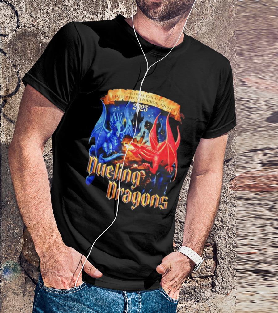 Universal Orlando Halloween Horror Nights 2023 Dueling Dragons T-Shirt