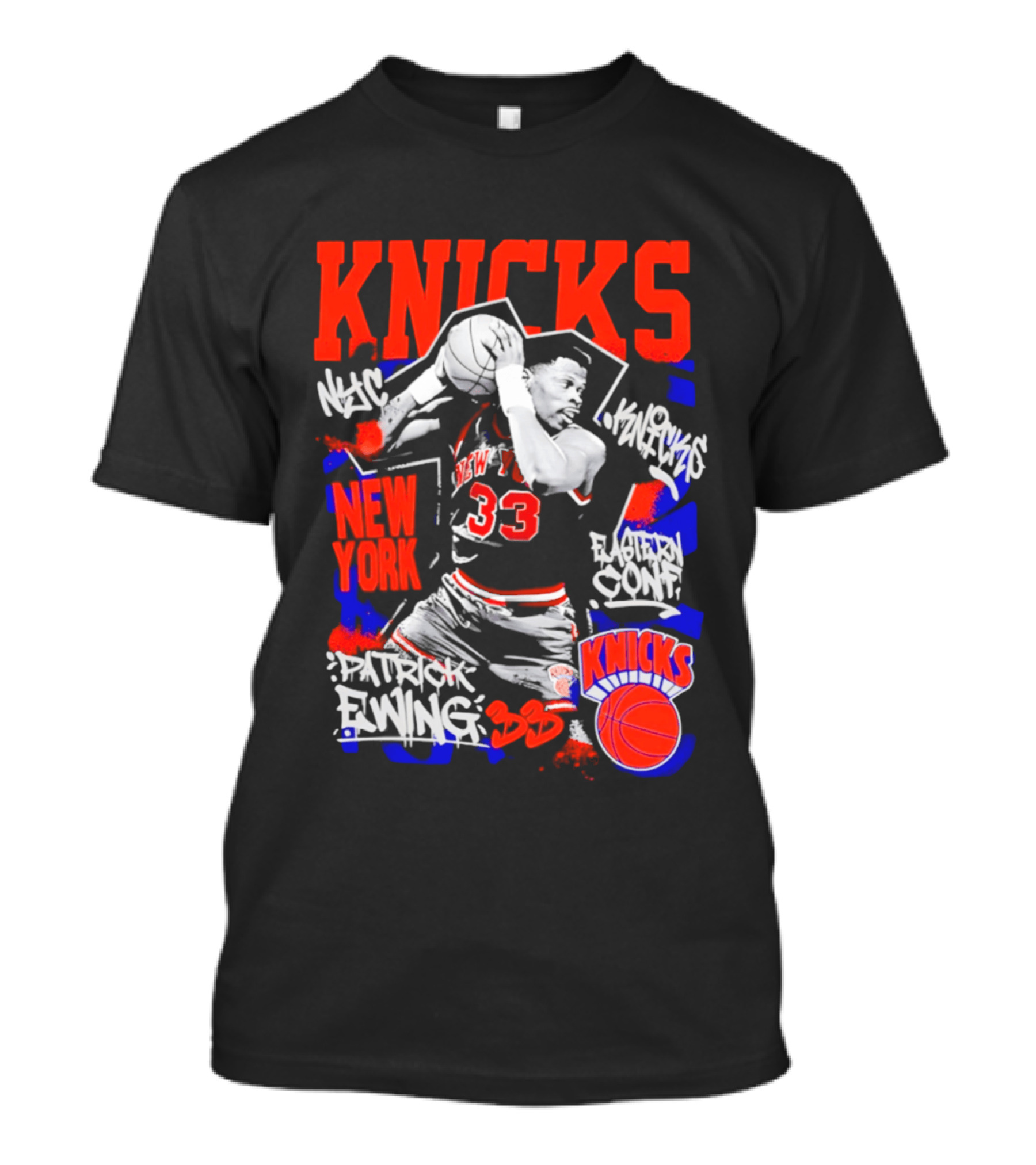 Patrick Ewing New York Knicks Iconic Dunk 33 Legends T-Shirt