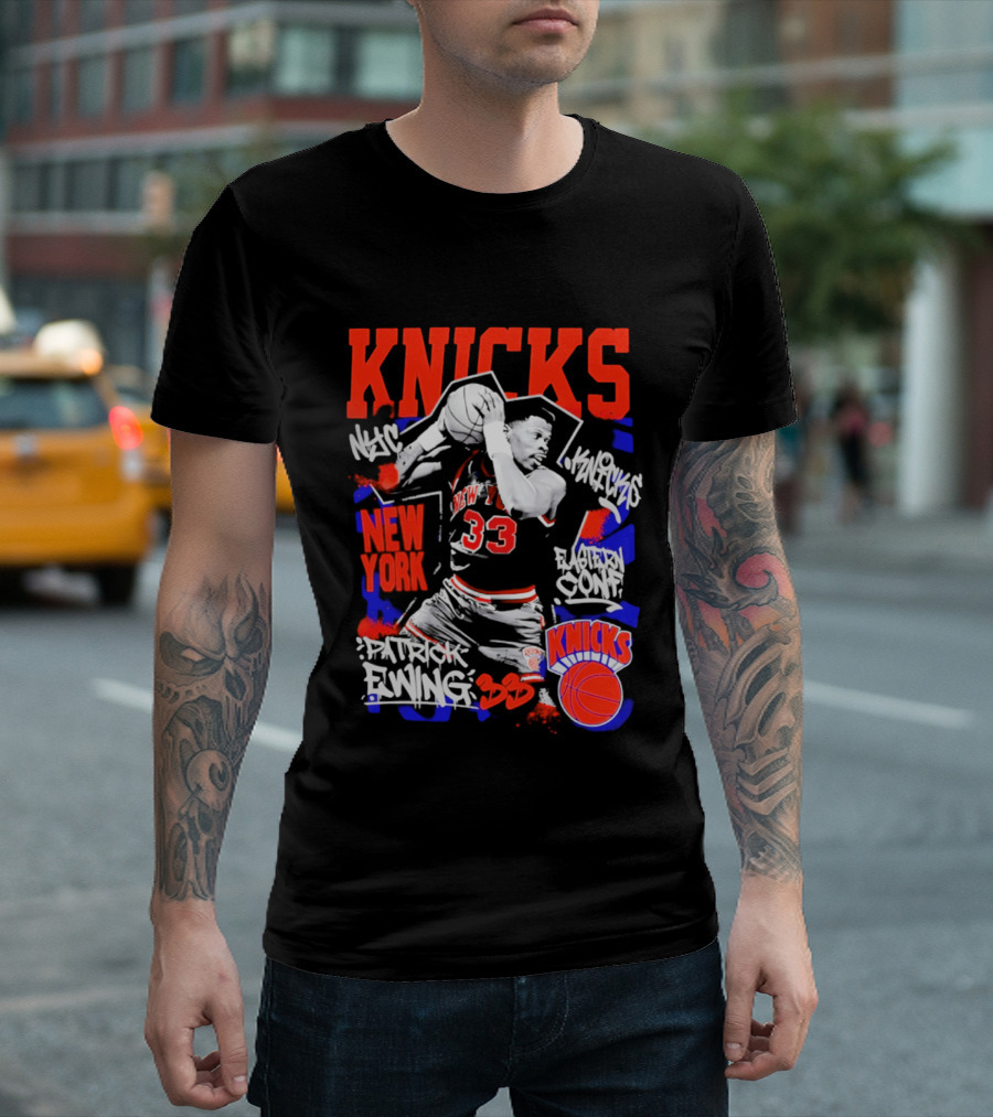 Patrick Ewing New York Knicks Iconic Dunk 33 Legends T-Shirt