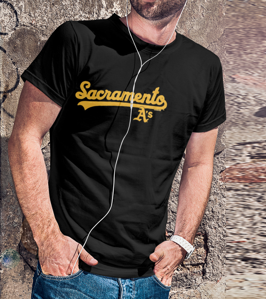Sacramento A's Homage Vintage Style Baseball Script T-Shirt