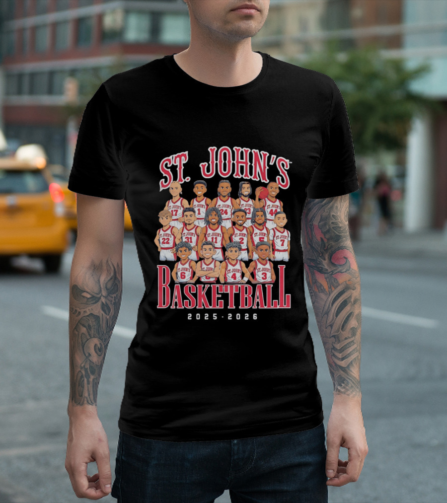 St. John's Basketball 2025 2026 Team Caricature T-Shirt