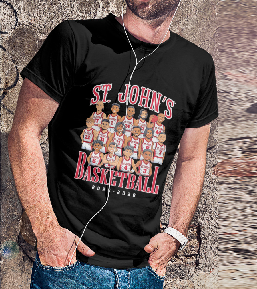 St. John's Basketball 2025 2026 Team Caricature T-Shirt