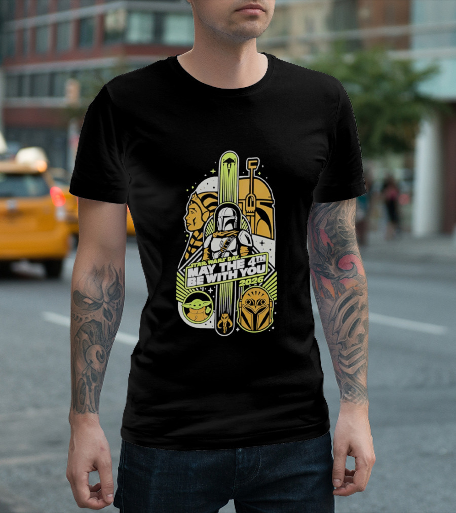 Star Wars Day May The 4th Be With You 2026 Yoda Boba Fett Celebration T-Shirt