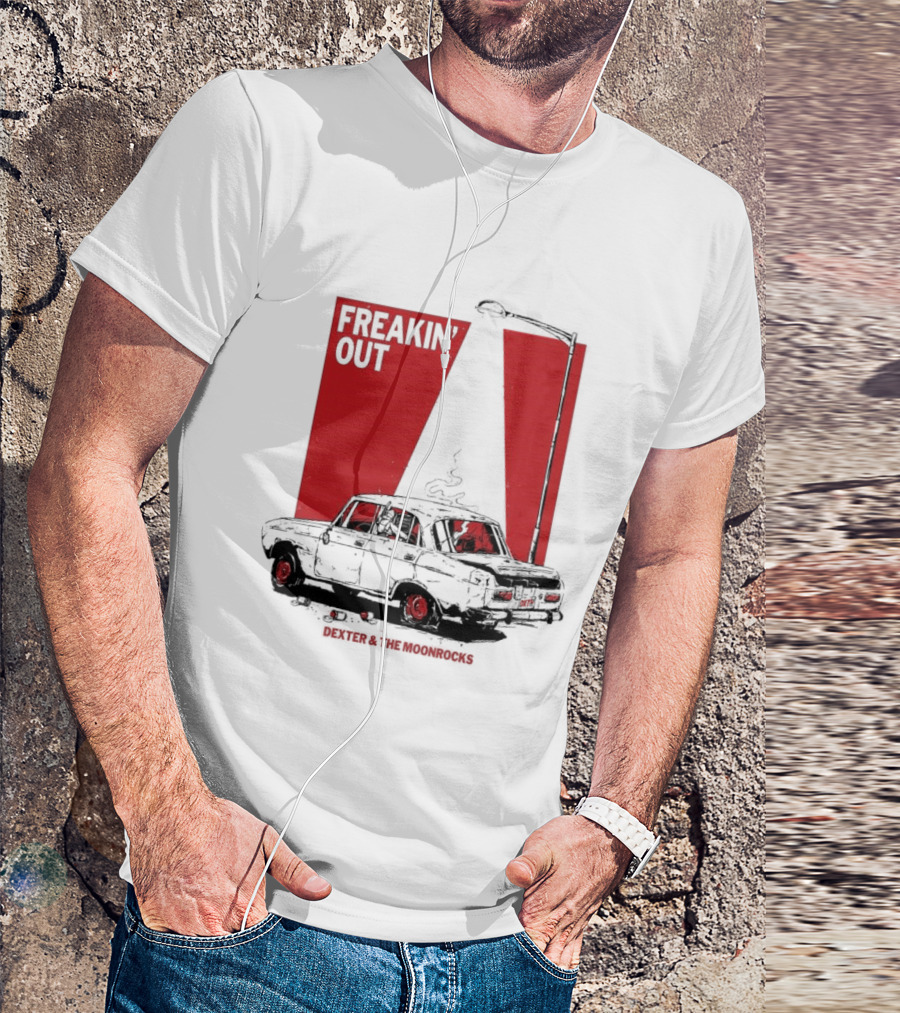 Dexter And The Moonrocks Freakin' Out Tour Car Under Red Light With Smoke T-Shirt