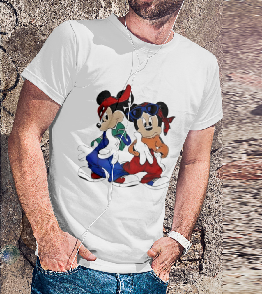 Mickey Minnie Mouse Hip Hop Style Outfits Vintage Look T-Shirt