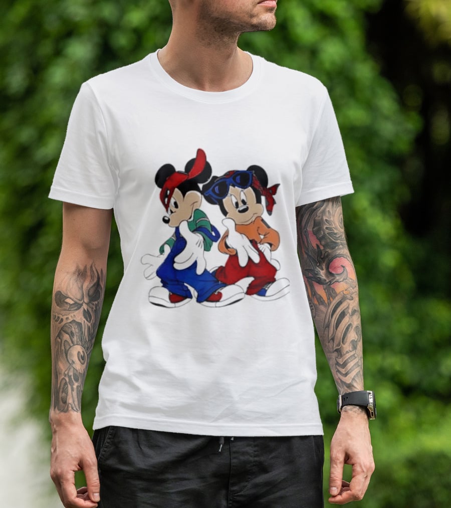 Mickey Minnie Mouse Hip Hop Style Outfits Vintage Look T-Shirt