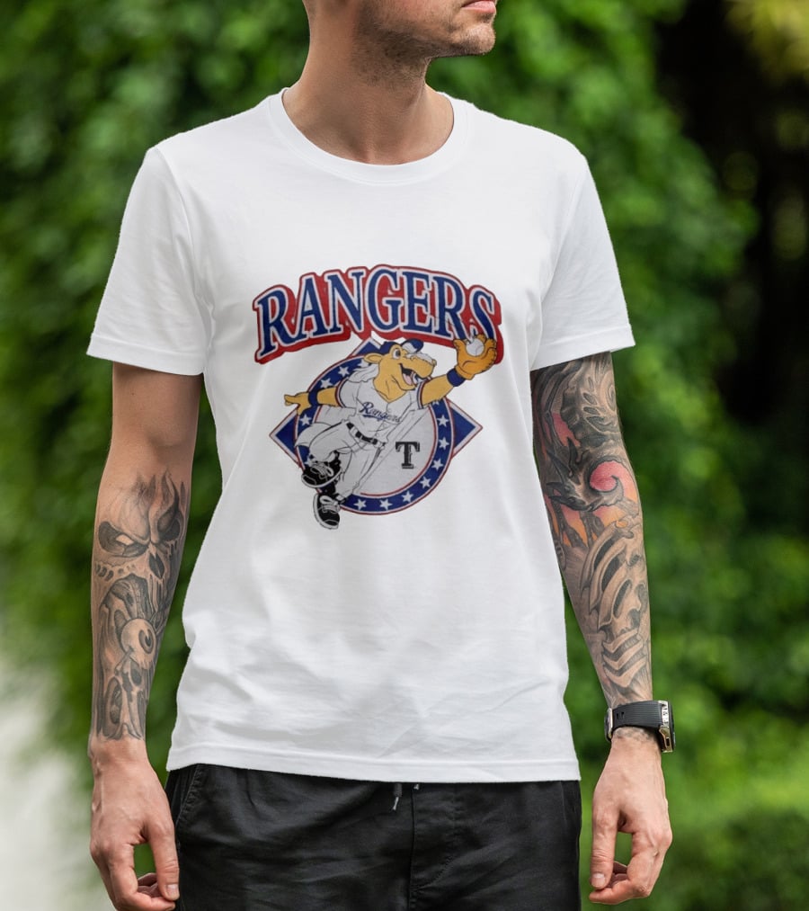Rangers Captain Texas Mascot Baseball Icon Homage T-Shirt
