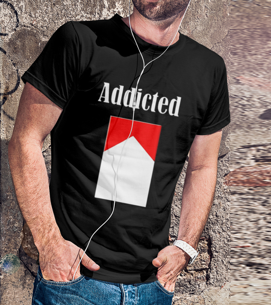 Addicted Cigarette Box Red And White T-Shirt