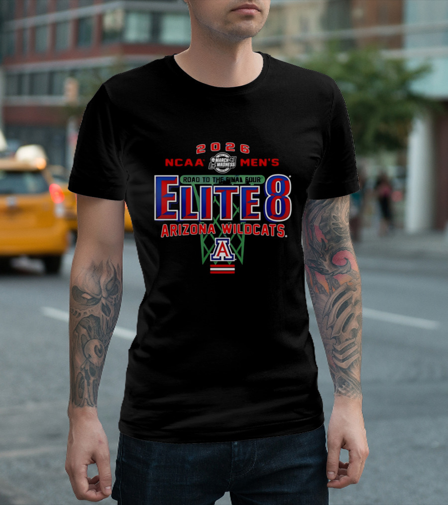 2026 NCAA Men's Basketball Elite 8 Arizona Wildcats Road To The Final Four T-Shirt