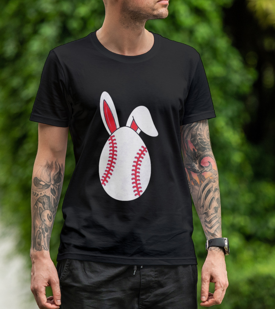 Happy Easter Bunny Ears Baseball Egg T-Shirt