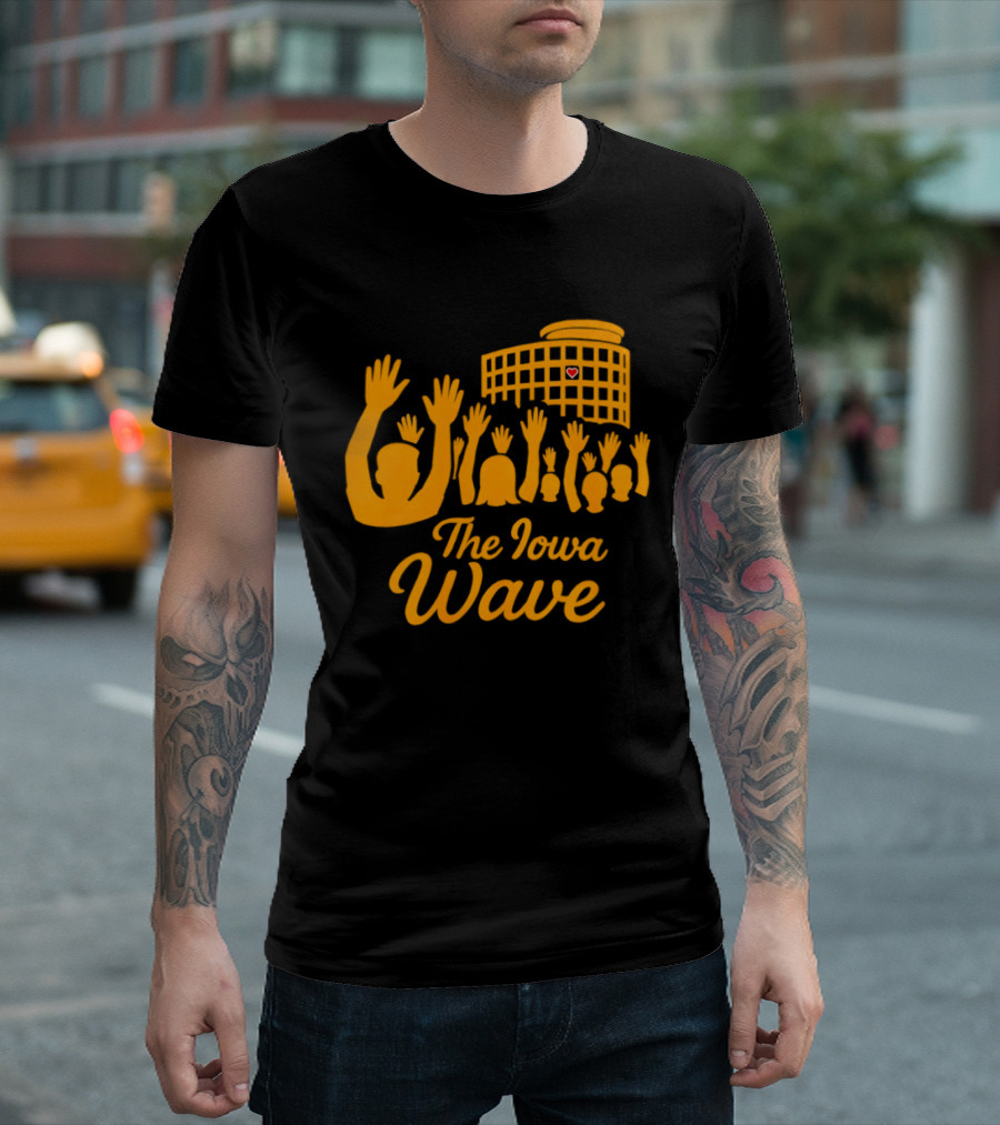 Iowa Hawkeyes The Iowa Wave Hospital Heart Gesture Iconic Fan Tradition T-Shirt