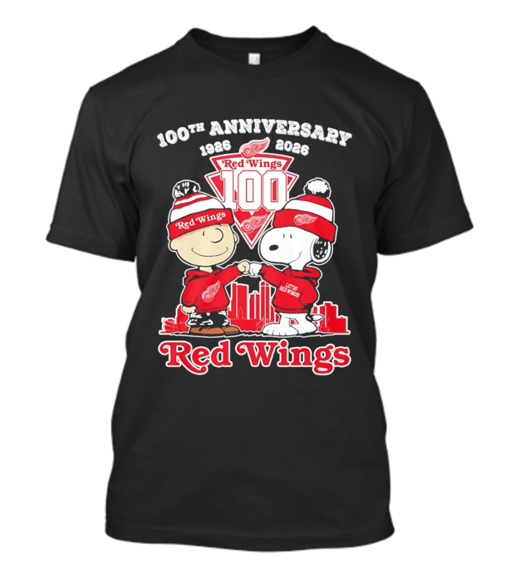 Charlie Brown Snoopy Red Wings 100th Anniversary 1926 2026 T-Shirt