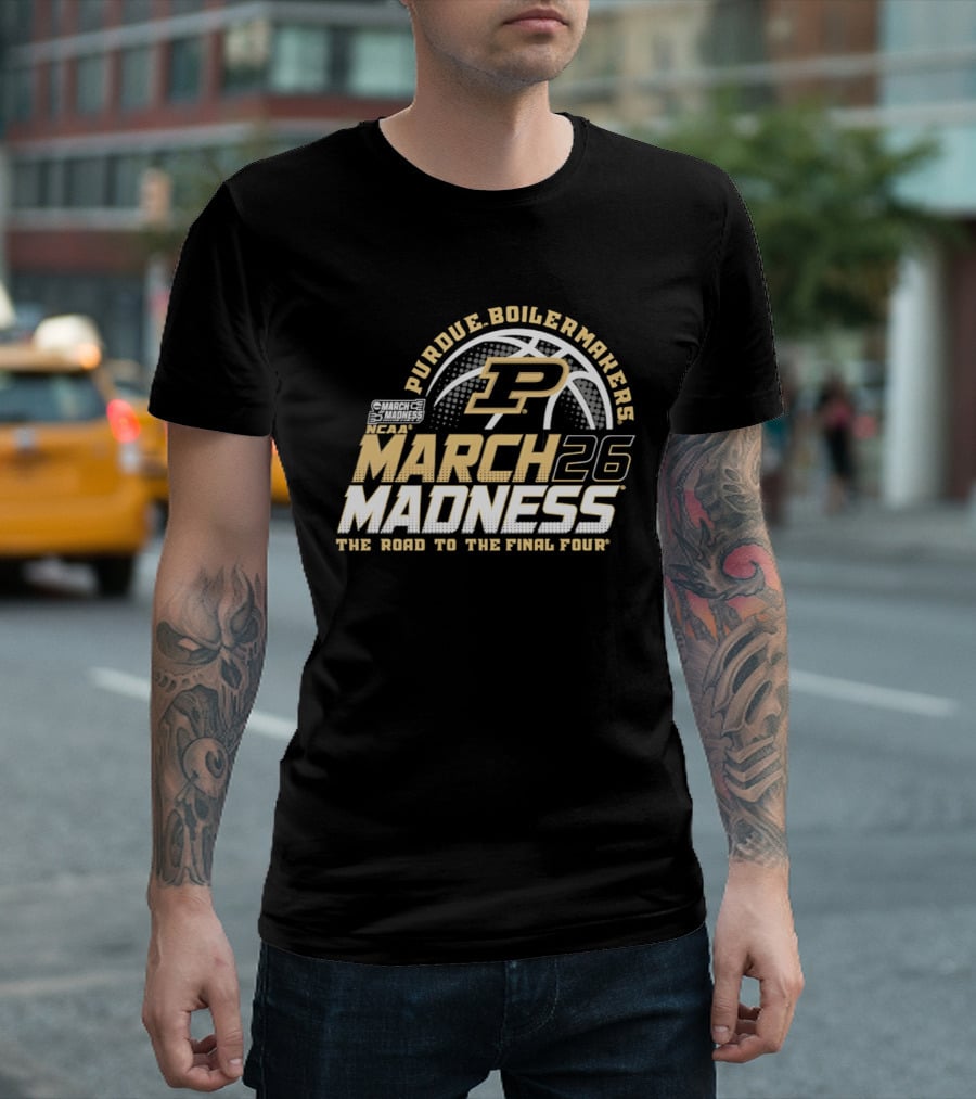Purdue Boilermakers P March Madness 2026 The Road To The Final Four T-Shirt
