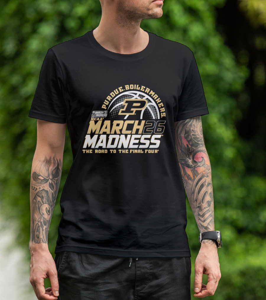 Purdue Boilermakers P March Madness 2026 The Road To The Final Four T-Shirt