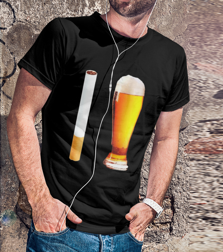 Cigarette And Beer Combo Classic Symbolic Pair T-Shirt