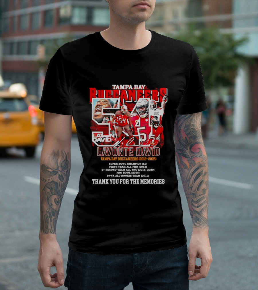 Lavonte David Tampa Bay Buccaneers 54 Thank You For The Memories 2012 2025 T-Shirt