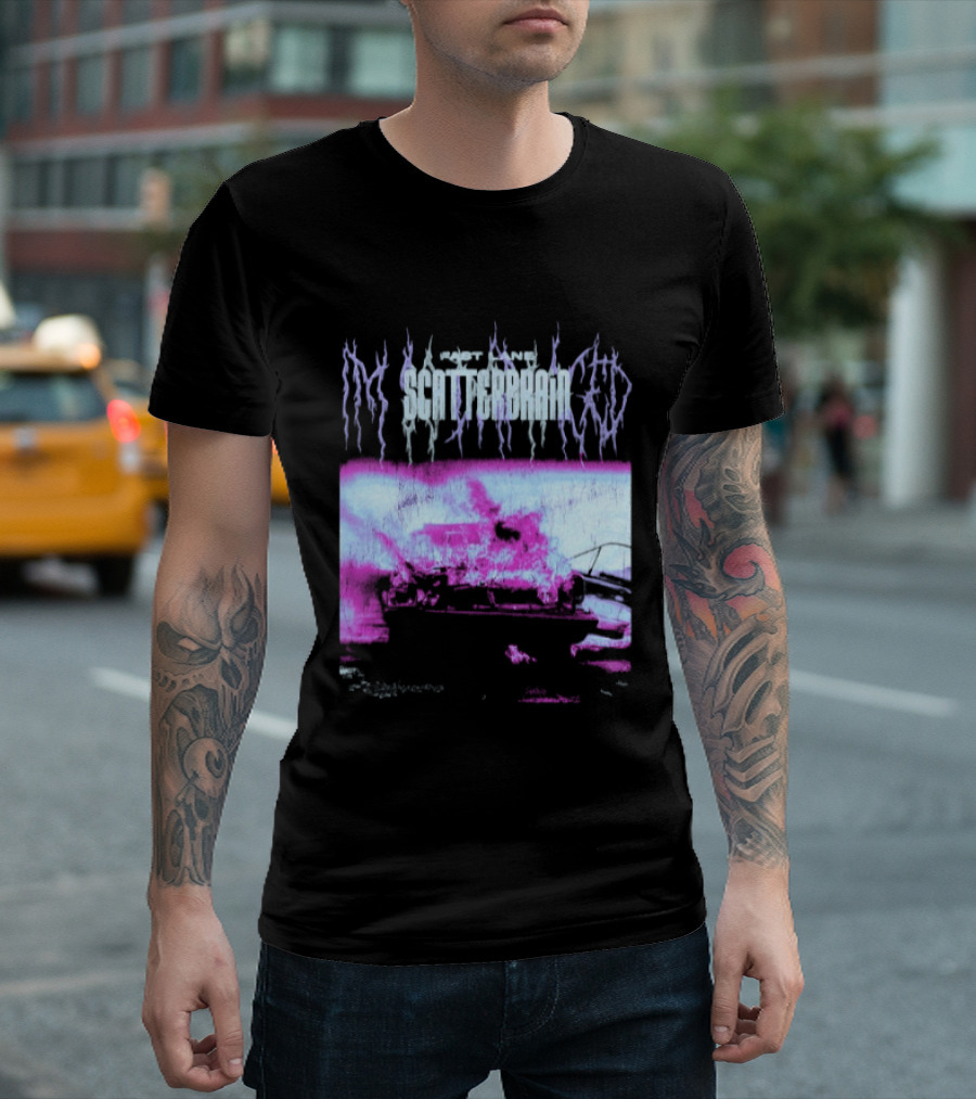 Scatterbrain 2026 Fast Lane Burning Car T-Shirt