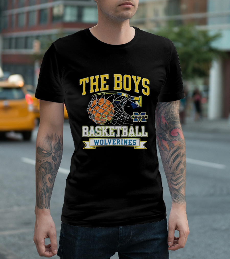 The Boys Basketball Wolverines Michigan M Hoops Sports Team T-Shirt