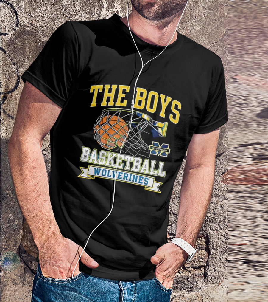 The Boys Basketball Wolverines Michigan M Hoops Sports Team T-Shirt