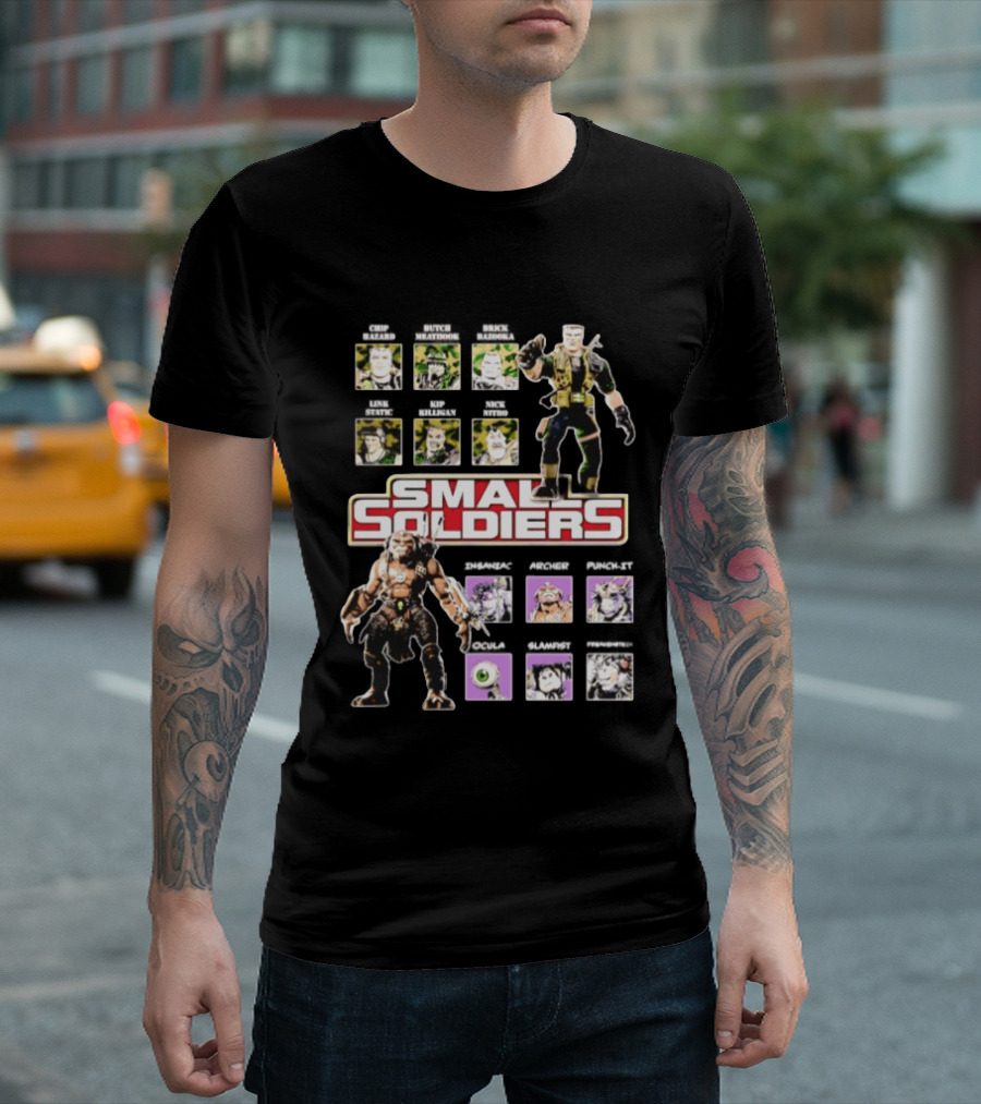 Small Soldiers 1998 Major Chip Hazard And Archer Globotech Characters T-Shirt