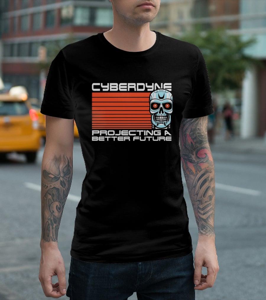 CYBERDYNE Projecting A Better Future Terminator Skull T-Shirt