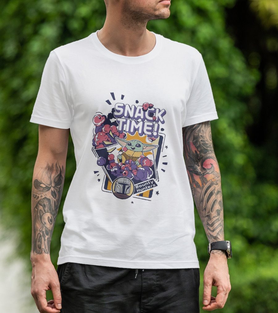 Snack Time Baby Yoda Star Wars Bounty Hunters T-Shirt