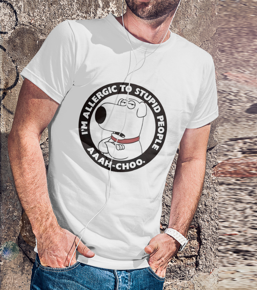 I'm Allergic To Stupid People Aaah Choo Red Collar Dog T-Shirt