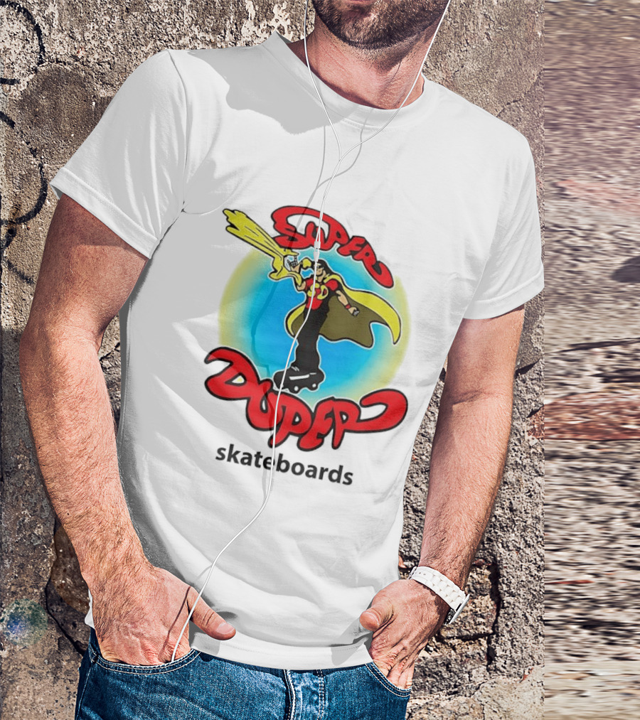 Super Duper Skateboards Comic Hero SD Cape And Lightning T-Shirt