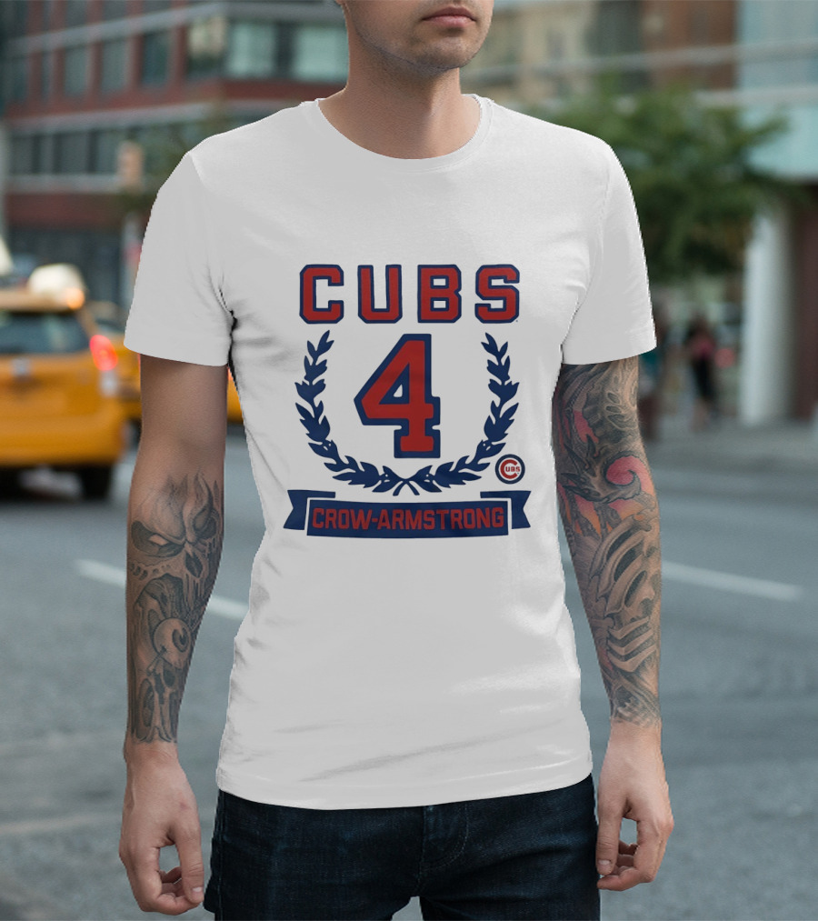 Cubs 4 Crow Armstrong Rookie Wreath T-Shirt