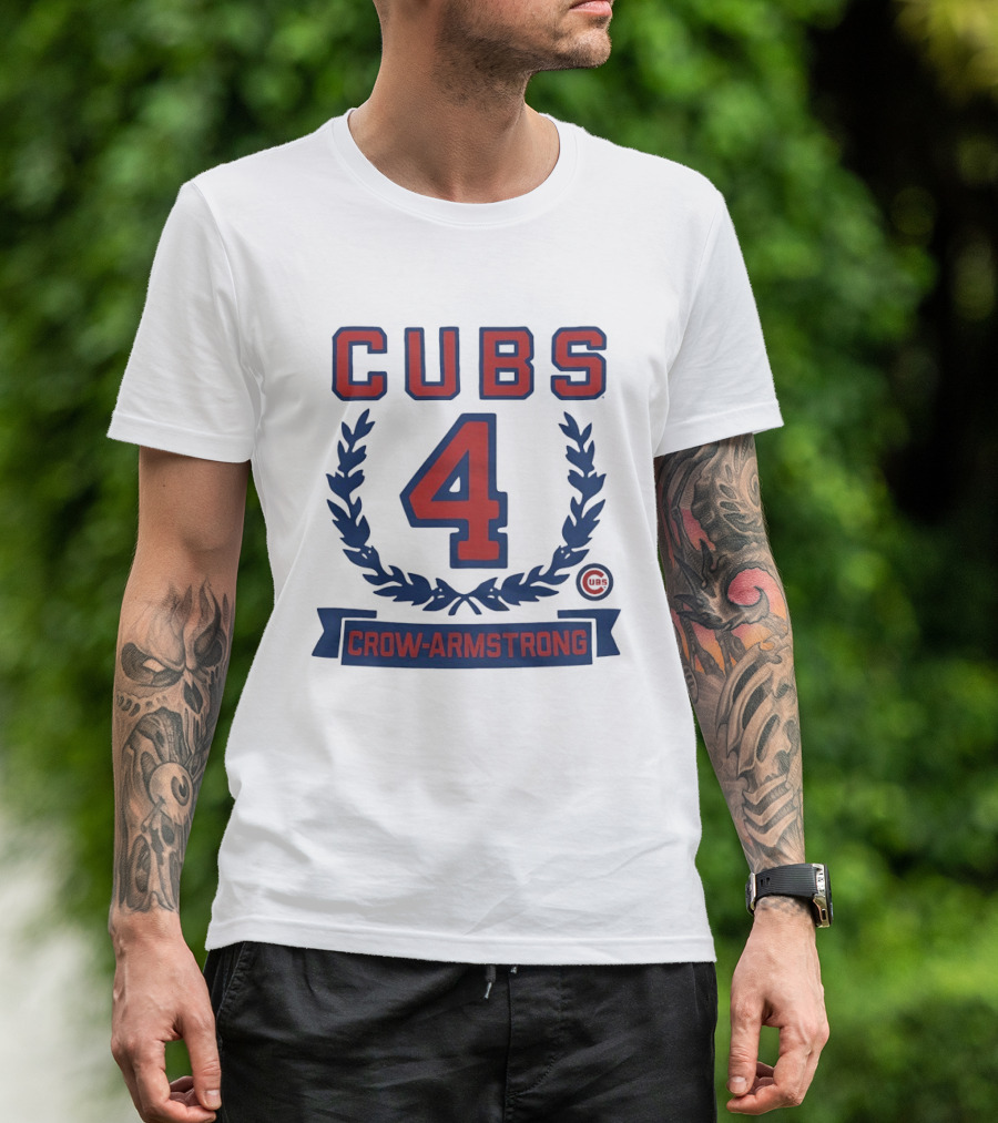 Cubs 4 Crow Armstrong Rookie Wreath T-Shirt