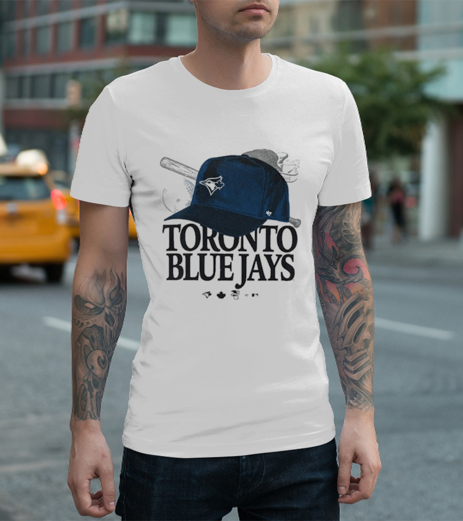 Toronto Blue Jays Baseball Cap And Bat Motif '47 T-Shirt