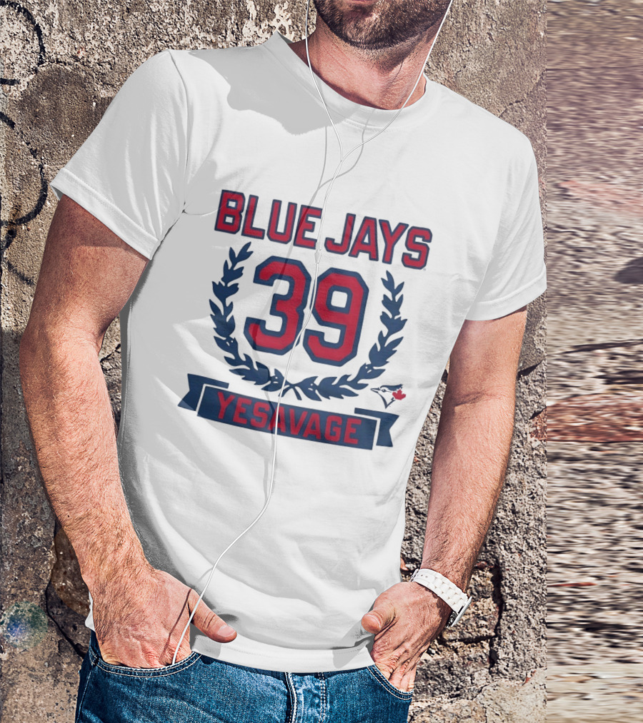 Blue Jays 39 Yesavage Wreath Toronto Rookie T-Shirt