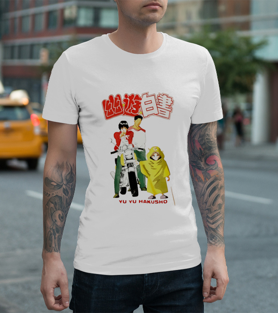Ron Funches Loot Howard Yu Yu Hakusho Anime 90s Nostalgia Yusuke Kuwabara Hiei Kurama Motocross T-Shirt