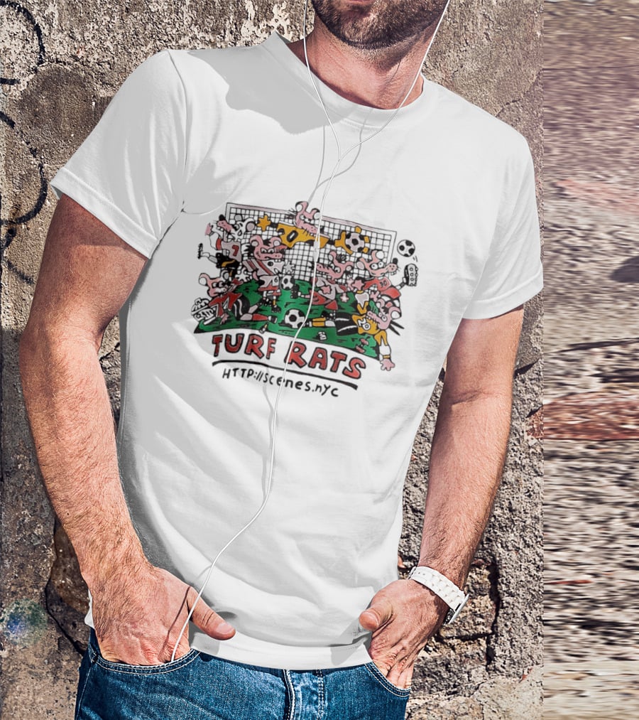 Turf Rats Soccer Match Cartoon Httpwscenes.nyc T-Shirt