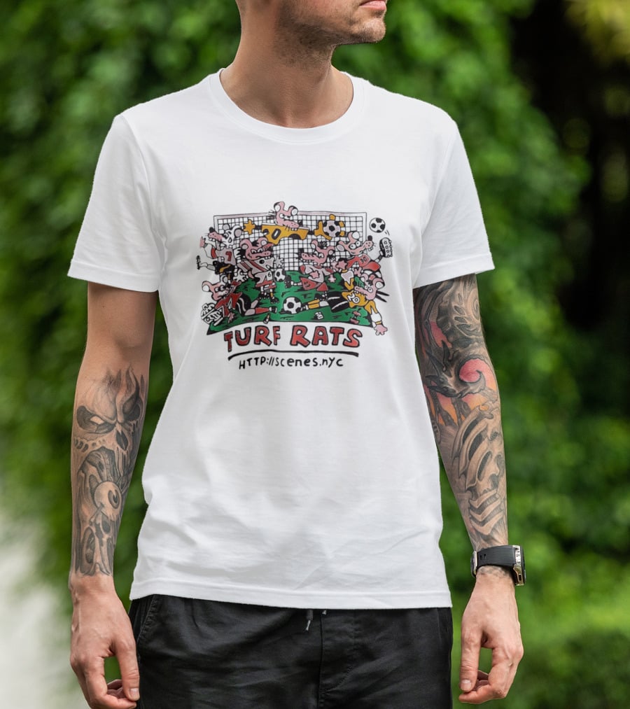 Turf Rats Soccer Match Cartoon Httpwscenes.nyc T-Shirt
