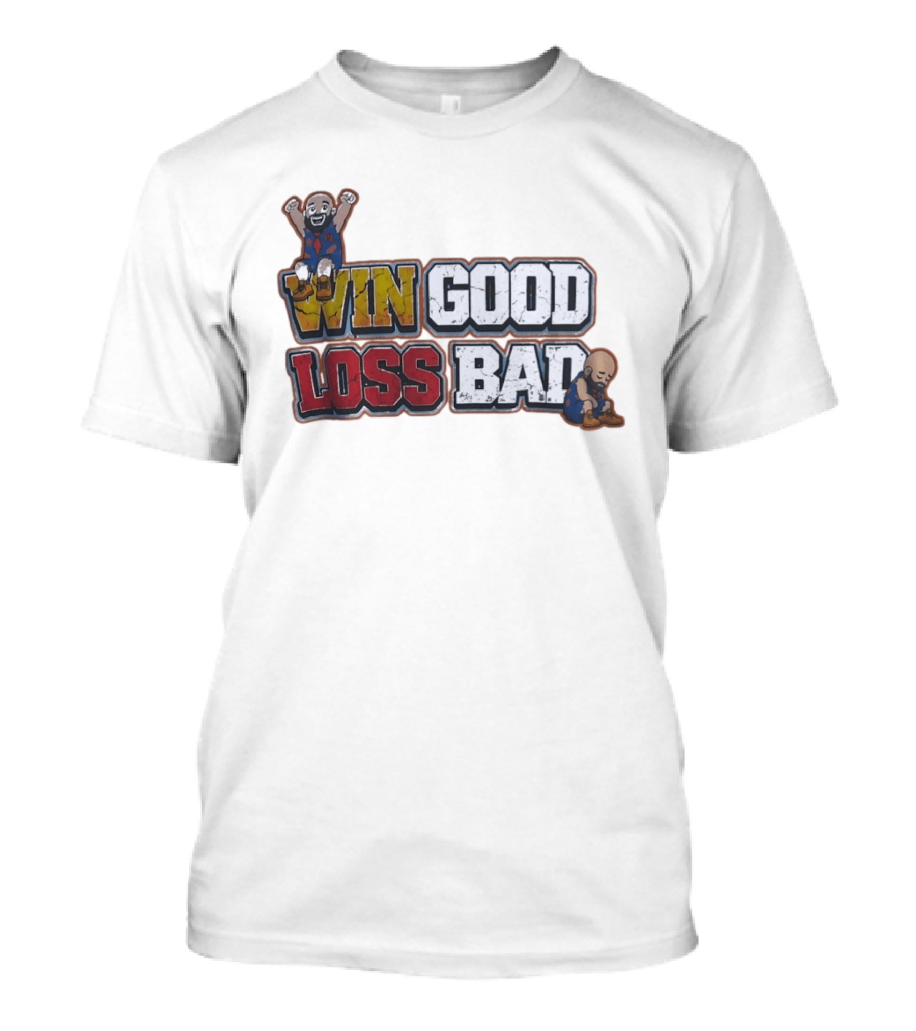 Win Good Loss Bad Basketball Cartoon Characters Sitting And Crying T-Shirt