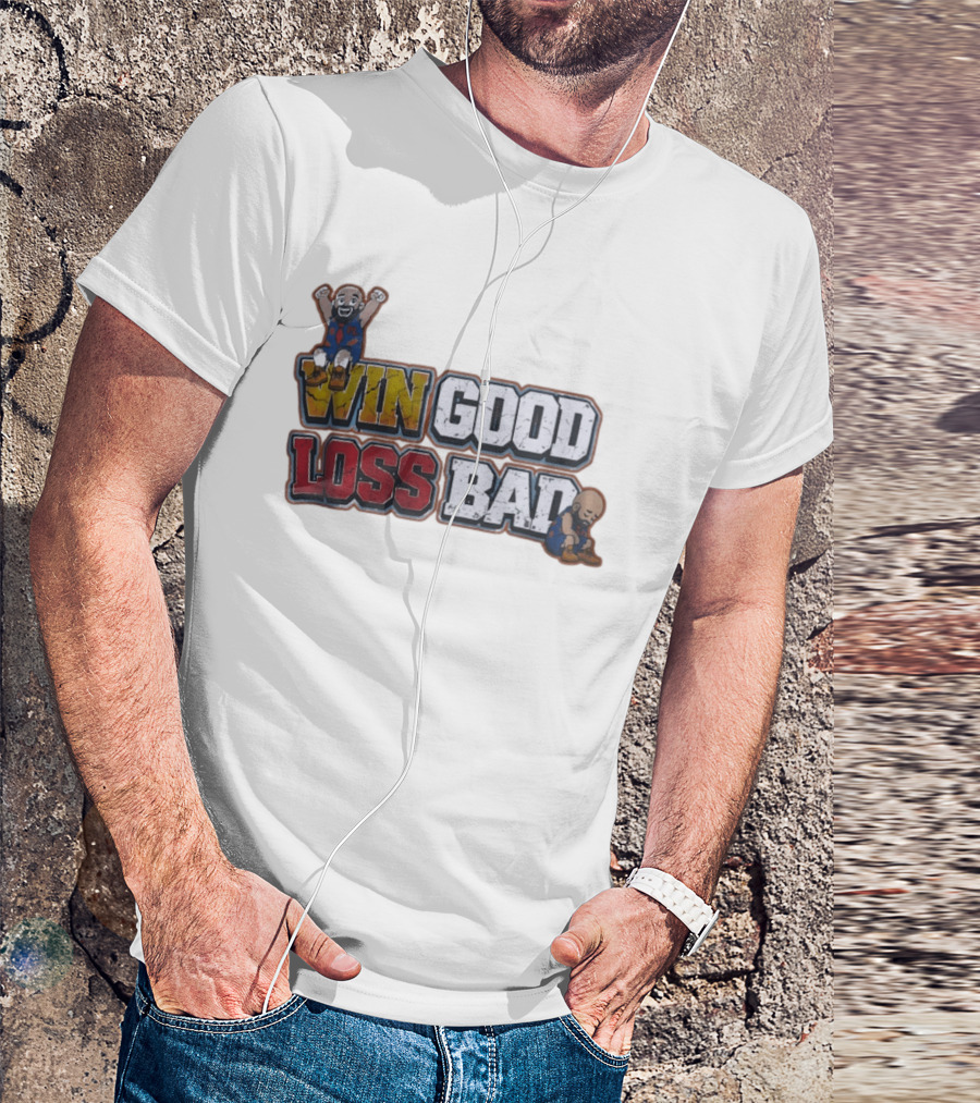 Win Good Loss Bad Basketball Cartoon Characters Sitting And Crying T-Shirt