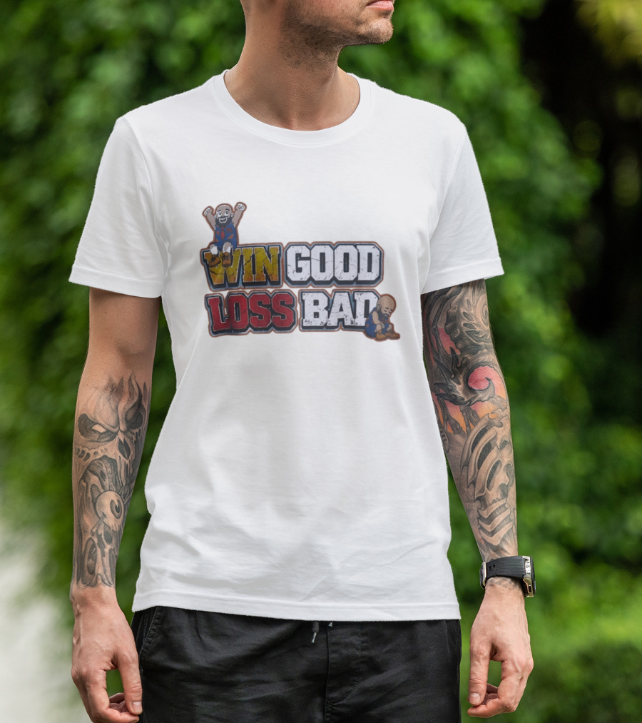 Win Good Loss Bad Basketball Cartoon Characters Sitting And Crying T-Shirt