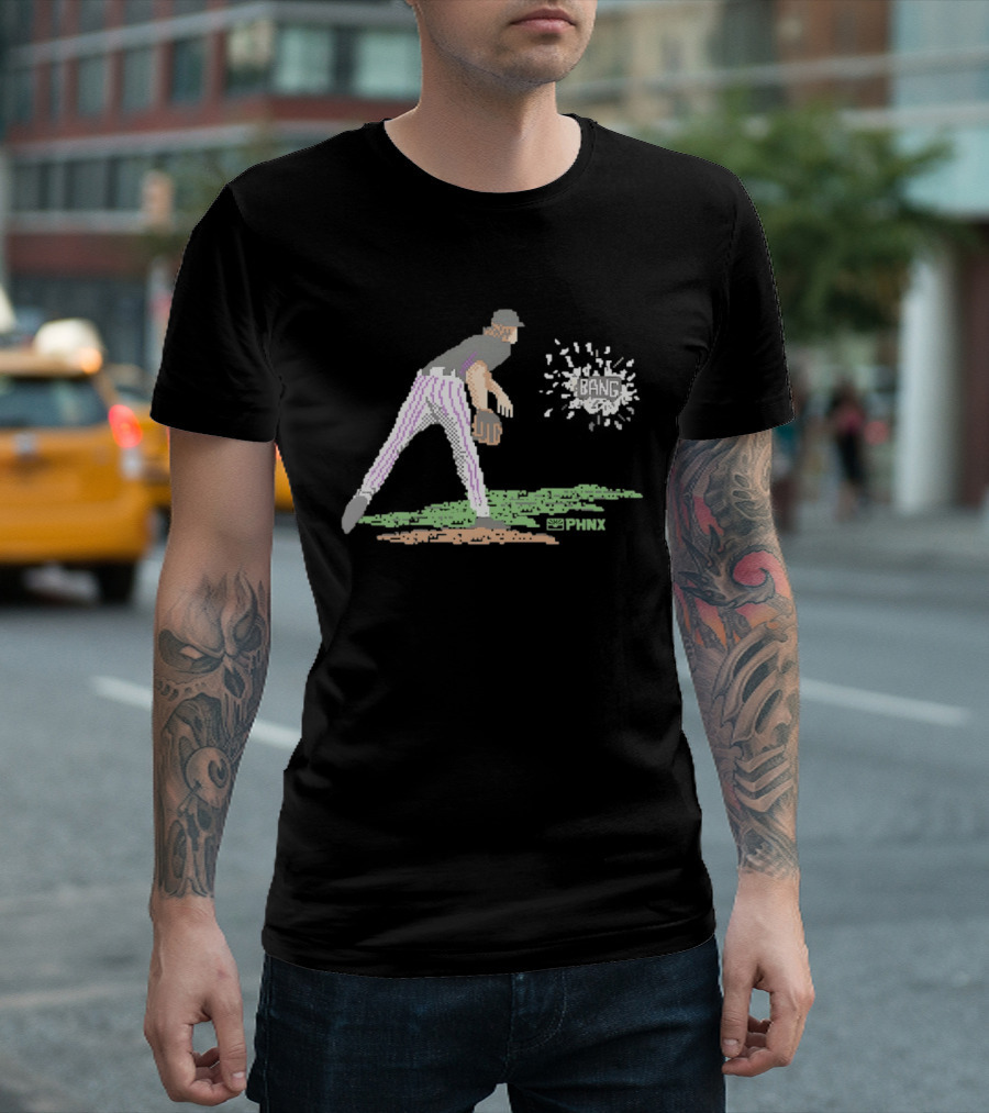Arizona Diamondbacks PHNX 16 Bit Pixel Baseball Player Bang T-Shirt