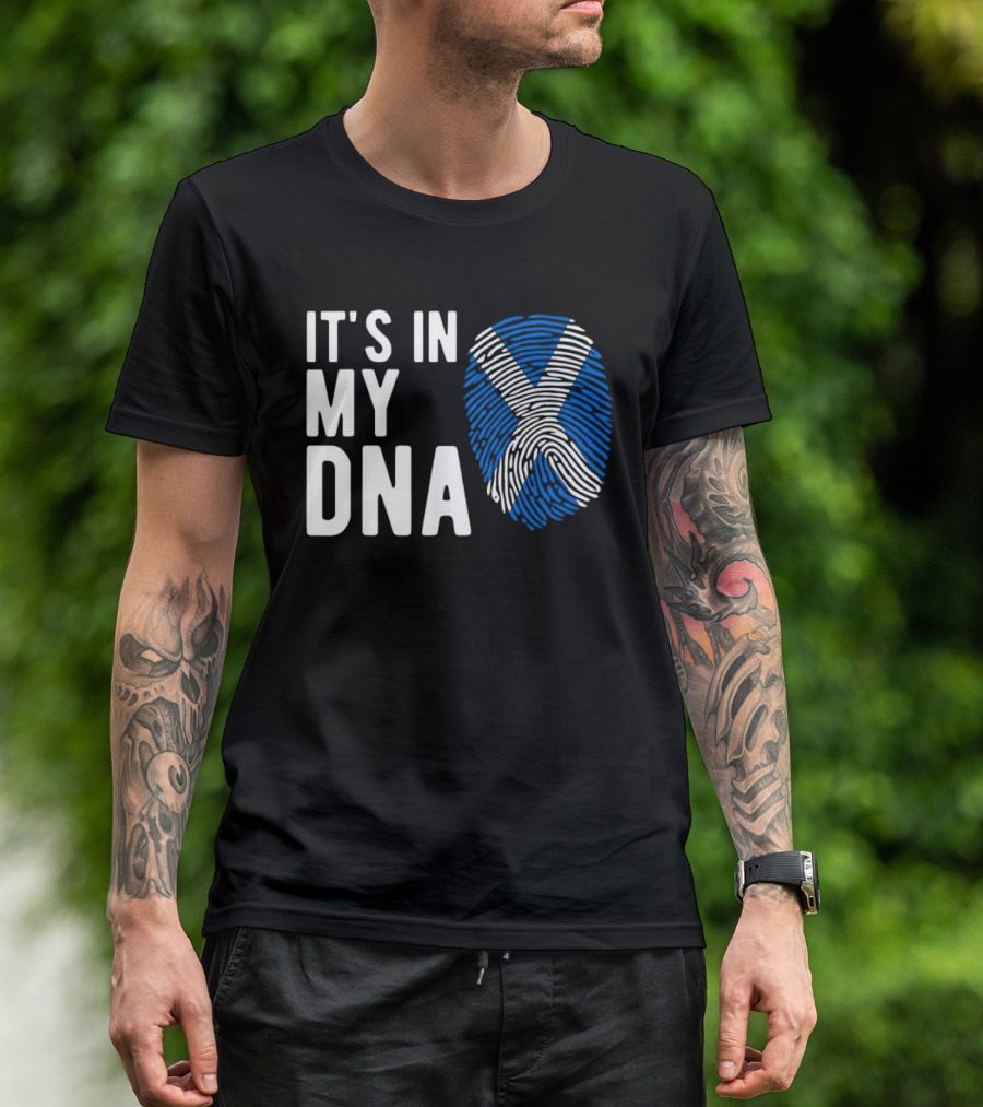IT'S IN MY DNA Scotland Flag Fingerprint T-Shirt